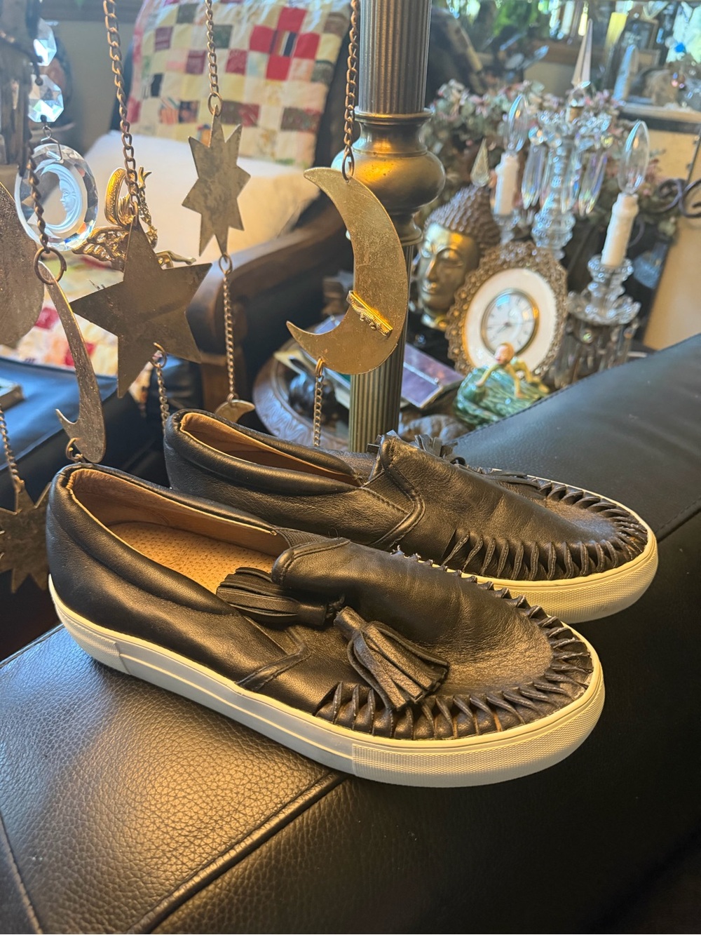 J Slides leather loafers slip on 8.5